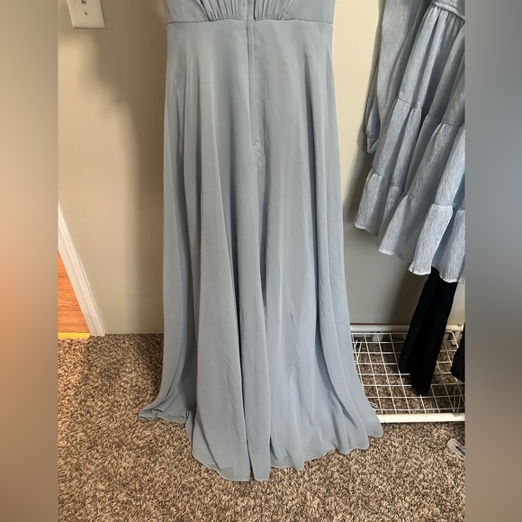 David’s Bridal Dusty Blue DayDream Dress with Flutter Sleeve Full Skirt size 0 - Picture 9 of 14